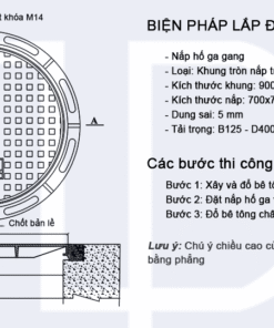 Biện pháp lắp đặt nắp gang D900