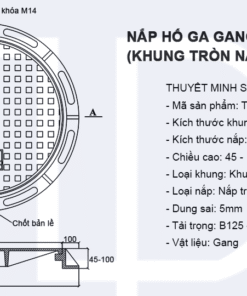 Bản vẽ kỹ thuật nắp gang D900 khung tròn