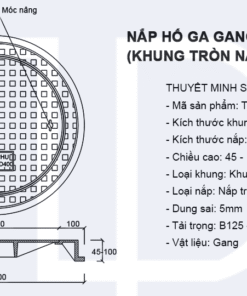 Bản vẽ nắp gang khung tròn D1000