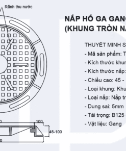 Bản vẽ nắp gang khung tròn D1000