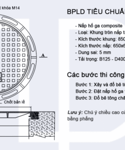 Lắp đặt nắp hố ga composite D850 mã TP-KT850