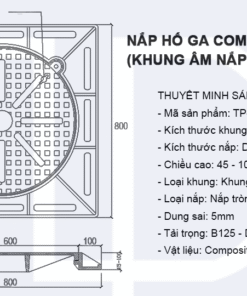 Bản vẽ nắp hố ga composite 800x800 MÃ TP-CKA800 1