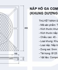 Bản vẽ nắp hố ga composite 850x850 1