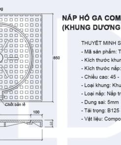 Bản vẽ nắp hố ga composite 850x850 2