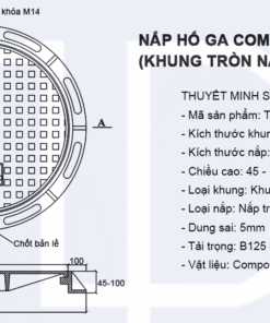 Bản vẽ kỹ thuật nắp hố ga composite D850 mã TP-KT850 2