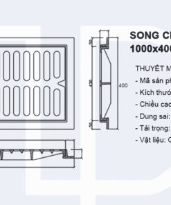 Alternative view of Song chắn rác gang 1000x400 mã TP-SG1000B