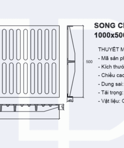 Alternative view of Song chắn rác gang 1000x500 mm mã TP-SG1000C