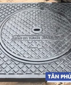 nắp hố ga gang 1000x1000 khung dương nắp tròn - mẫu 2