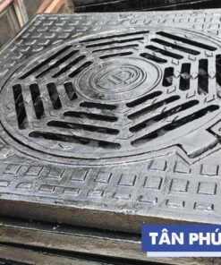 nắp hố ga gang 850x850 khung dương nắp tròn - mẫu 1