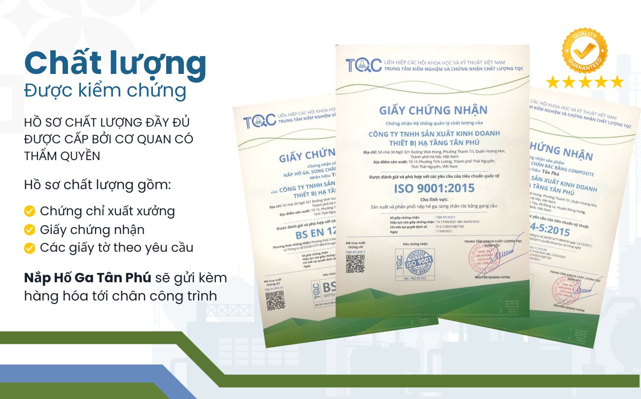 Chứng chỉ chất lượng của Tân Phú