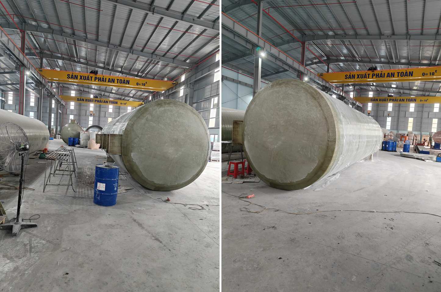 sản xuất bồn nước composite công nghiệp cỡ lớn tại xưởng